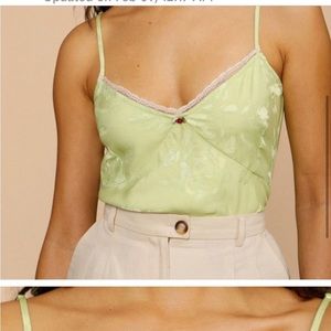 Rouje green silk top